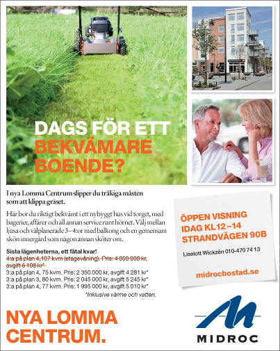 Marknadsföring för bostadsrätter i Lomma